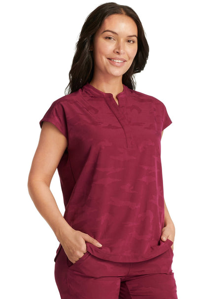 Healing Hands Purple Label Journey Camo Mandarin Collar Scrub Top 2352 - Scrubs Select