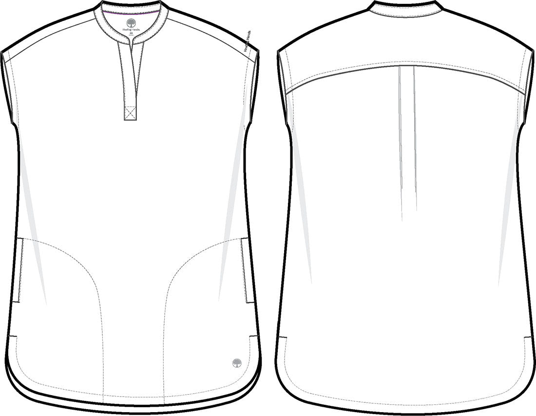 Healing Hands Purple Label Scrubs Camo Journey Mandarin Collar Top 2352 - Scrubs Select