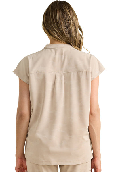 Healing Hands Purple Label Scrubs Camo Journey Mandarin Collar Top 2352 - Scrubs Select