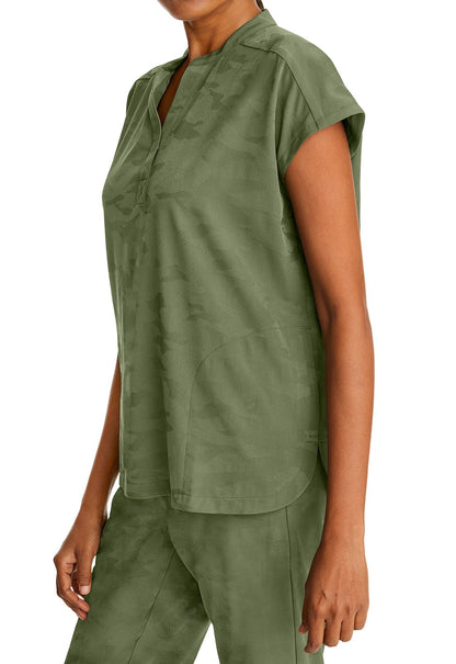 Healing Hands Purple Label Scrubs Camo Journey Mandarin Collar Top 2352 - Scrubs Select