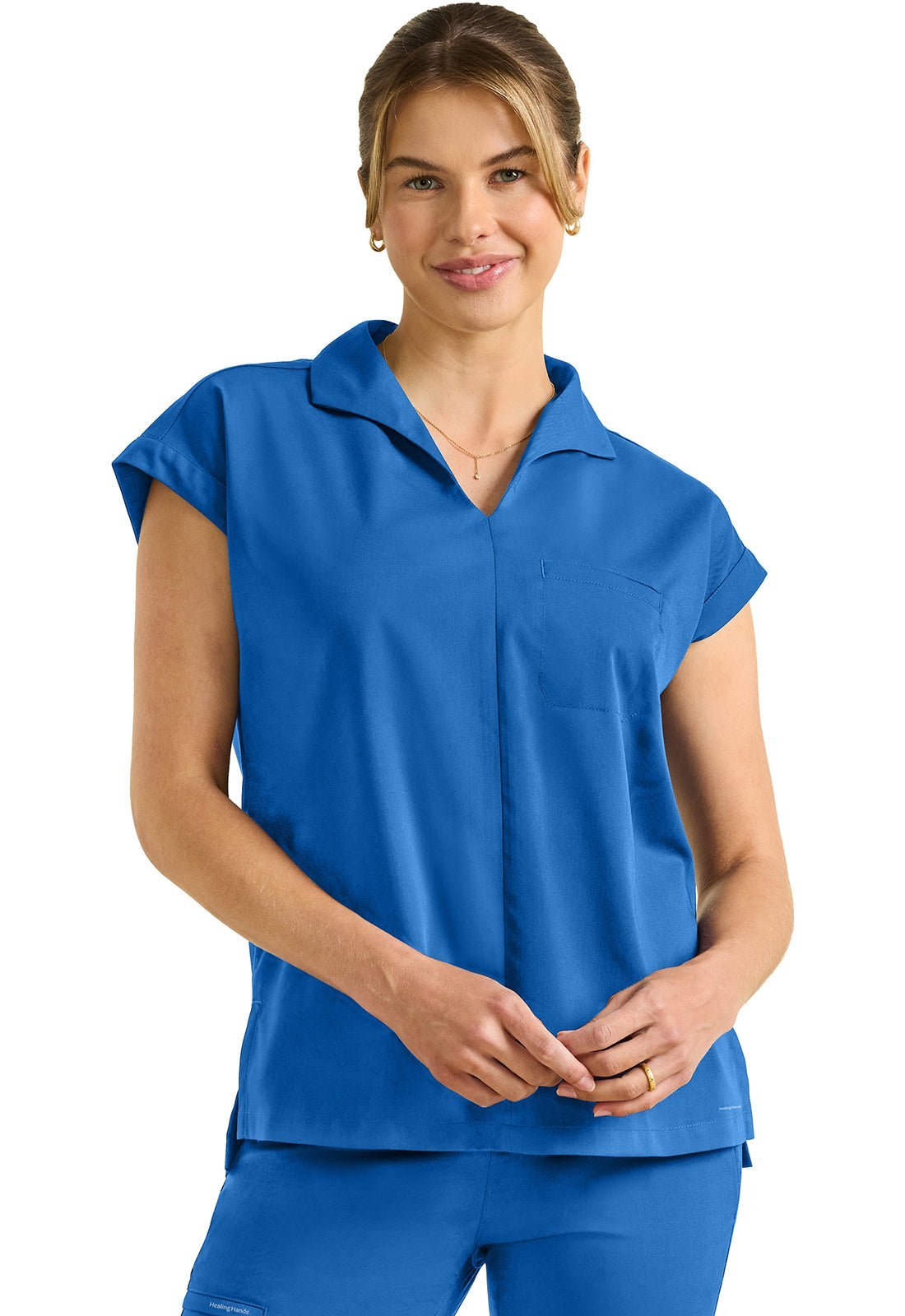 Healing Hands Purple Label Scrubs Jazz Collared Tuckable Top HH607 - Scrubs Select