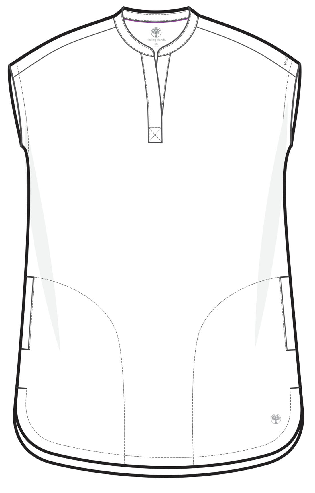 Healing Hands Purple Label Scrubs Journey Mandarin Collar Scrub Top 2152 - Scrubs Select