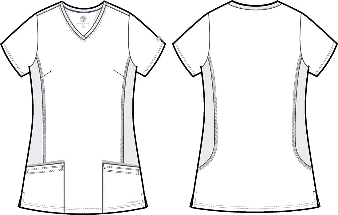 Healing Hands Purple Label Scrubs Juliet V Neck Top 2245 - Scrubs Select