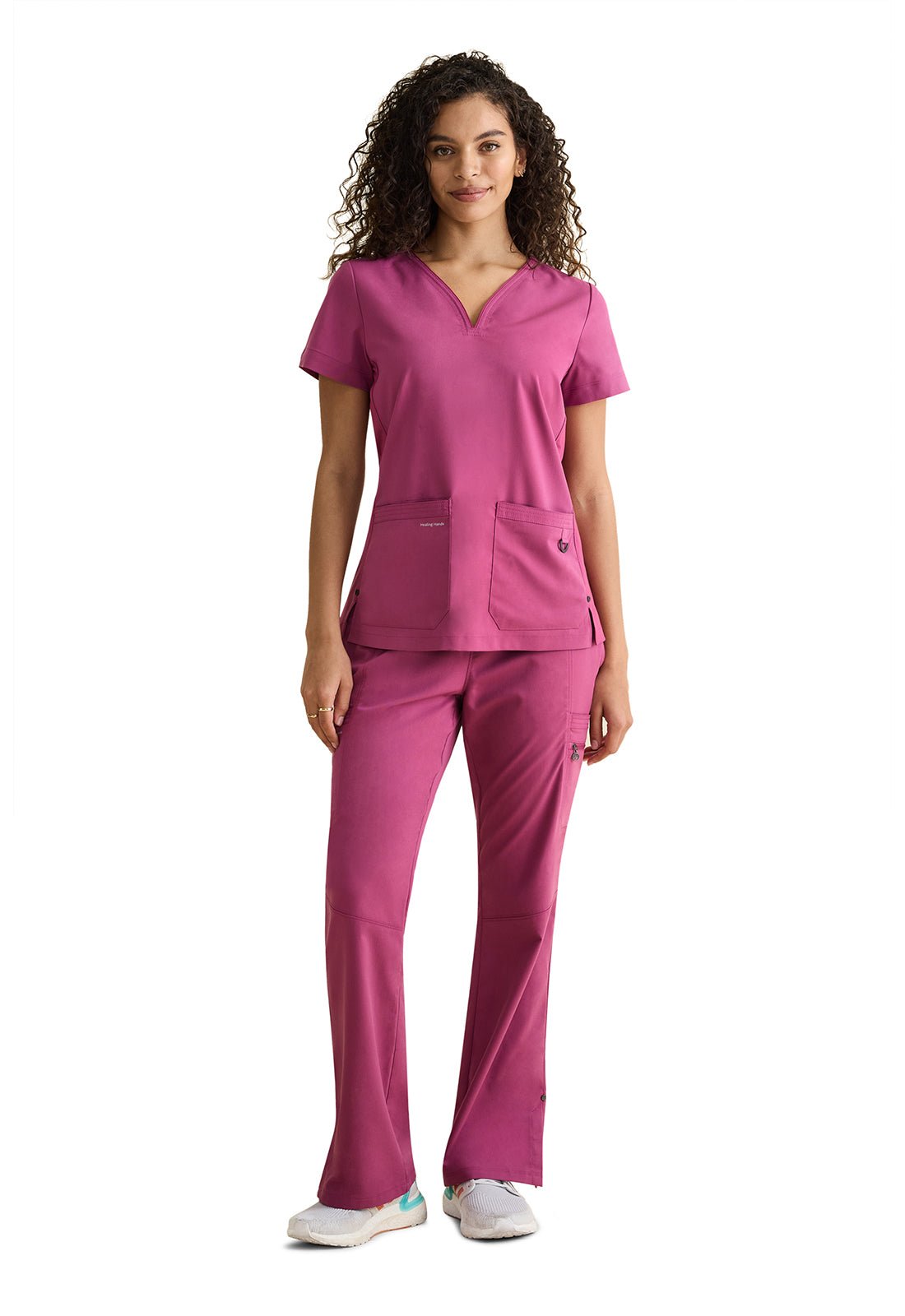 Healing Hands Purple Label Tina Pull On Scrub Pant HH002 in Ceil, Rouge, Sage - Scrubs Select