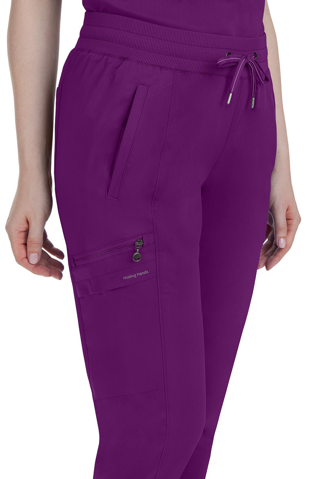 Healing Hands Toby Jogger Pant 9244 in Eggplant, H Grey, Wine - Scrubs Select