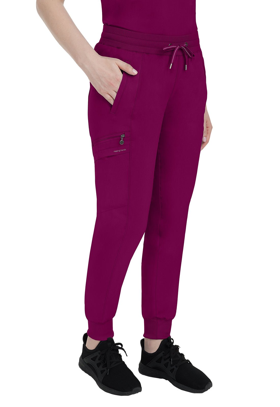 Healing Hands Toby Jogger Pant 9244 in Eggplant, H Grey, Wine - Scrubs Select