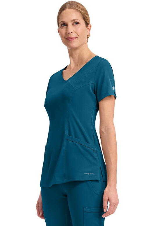 Healing Hands Works Scrubs Madison Mock Wrap Top 2525 - Scrubs Select