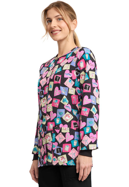 Health - abet Cherokee Print Warm Up Scrub Jacket CK321 HTHB - Scrubs Select
