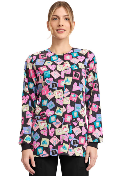 Health - abet Cherokee Print Warm Up Scrub Jacket CK321 HTHB - Scrubs Select