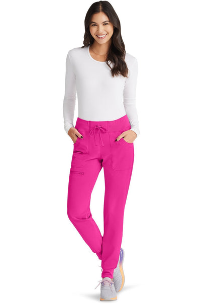 HeartSoul Drawstring Jogger Pant HS030 in Caribbean, Ciel, Eggplant, Flamingo, Kelly Green - Scrubs Select