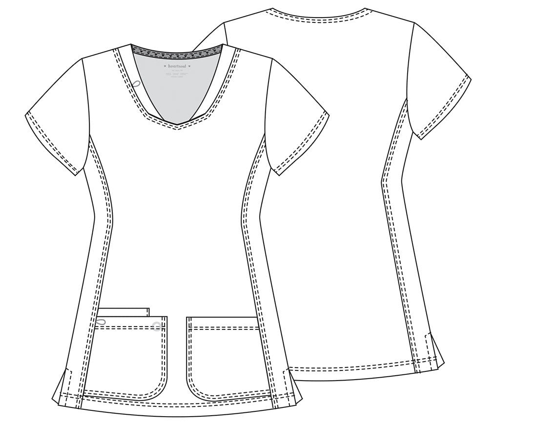 HeartSoul Scrubs Shaped V Neck Top 20710 - Scrubs Select