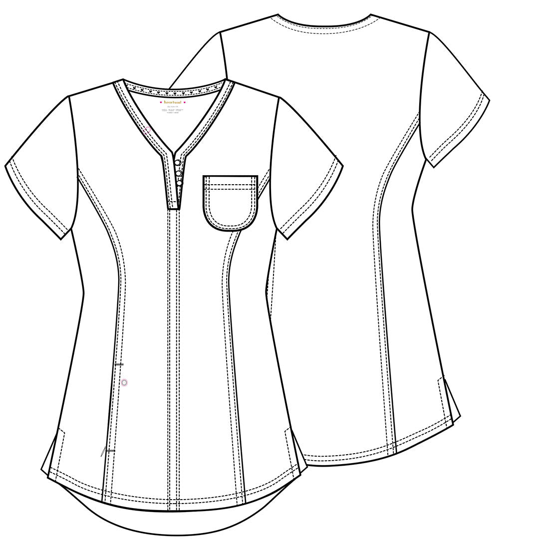 HeartSoul Scrubs Tuckable V Neck Top HS710 - Scrubs Select