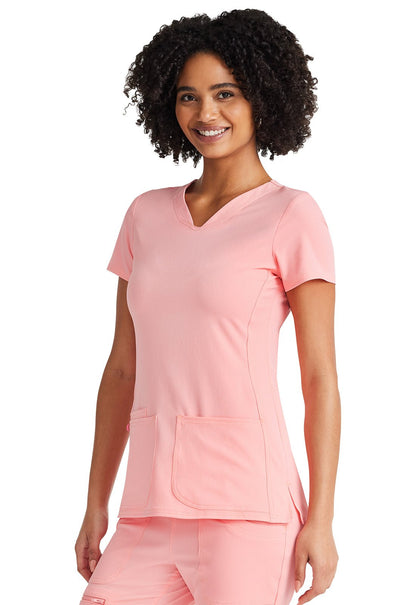 HeartSoul Shaped V Neck Top 20710 Berry Blast, Glam Fuschia, Go Green, Pink Dream - Scrubs Select