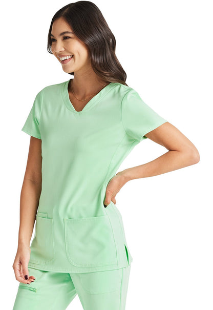 HeartSoul Shaped V Neck Top 20710 Berry Blast, Glam Fuschia, Go Green, Pink Dream - Scrubs Select