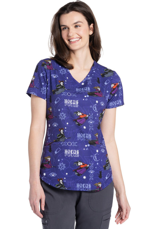 Hocus Pocus Tooniforms Licensed Disney V Neck Scrub Top TF737 HDOO - Scrubs Select
