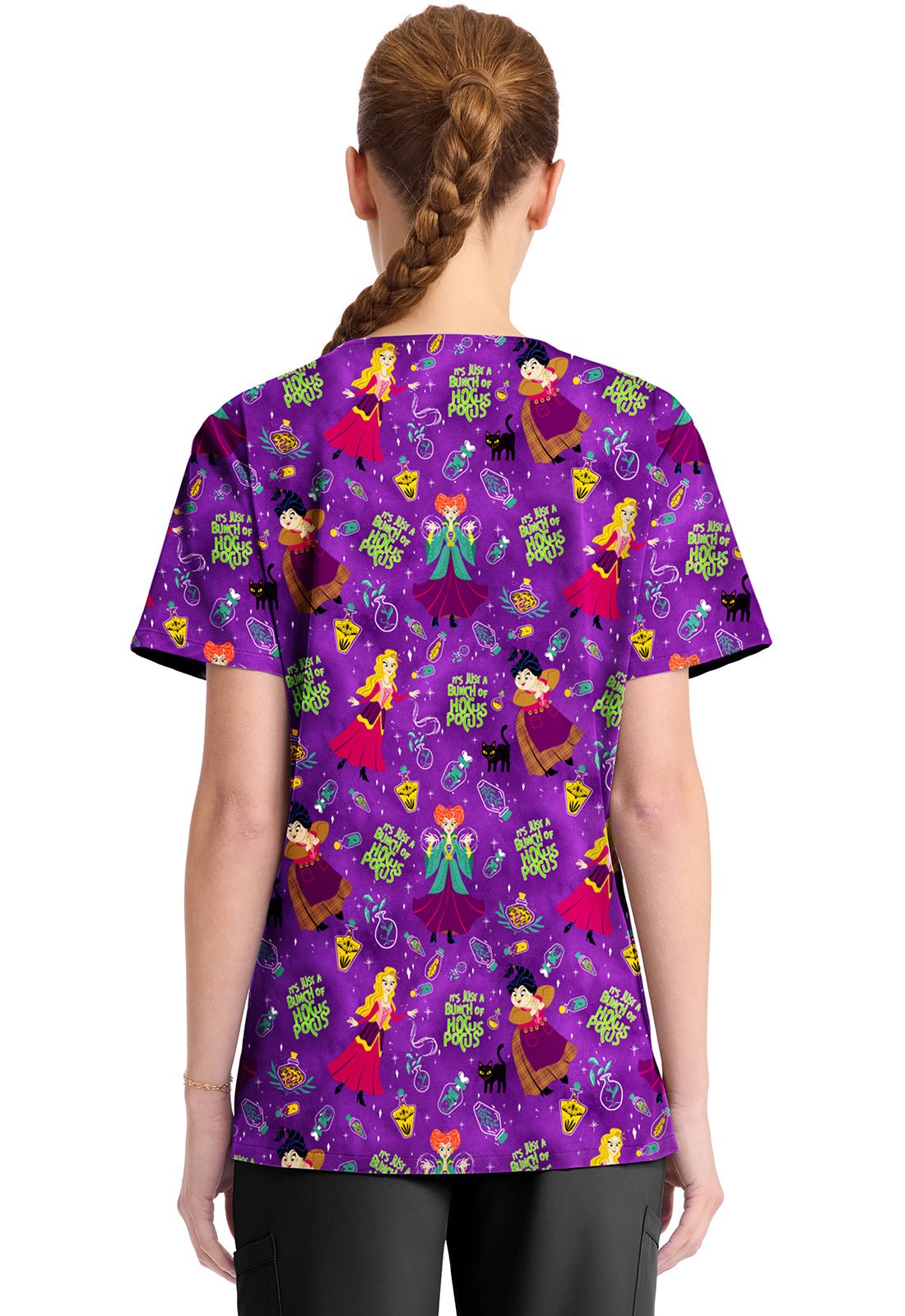 Hocus Pocus Tooniforms Licensed Disney V Neck Scrub Top TF794 HDBH - Scrubs Select