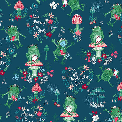 Hoppy To Help Cherokee Frog Nurse Print V Neck Scrub Top CK671 HTHP - Scrubs Select