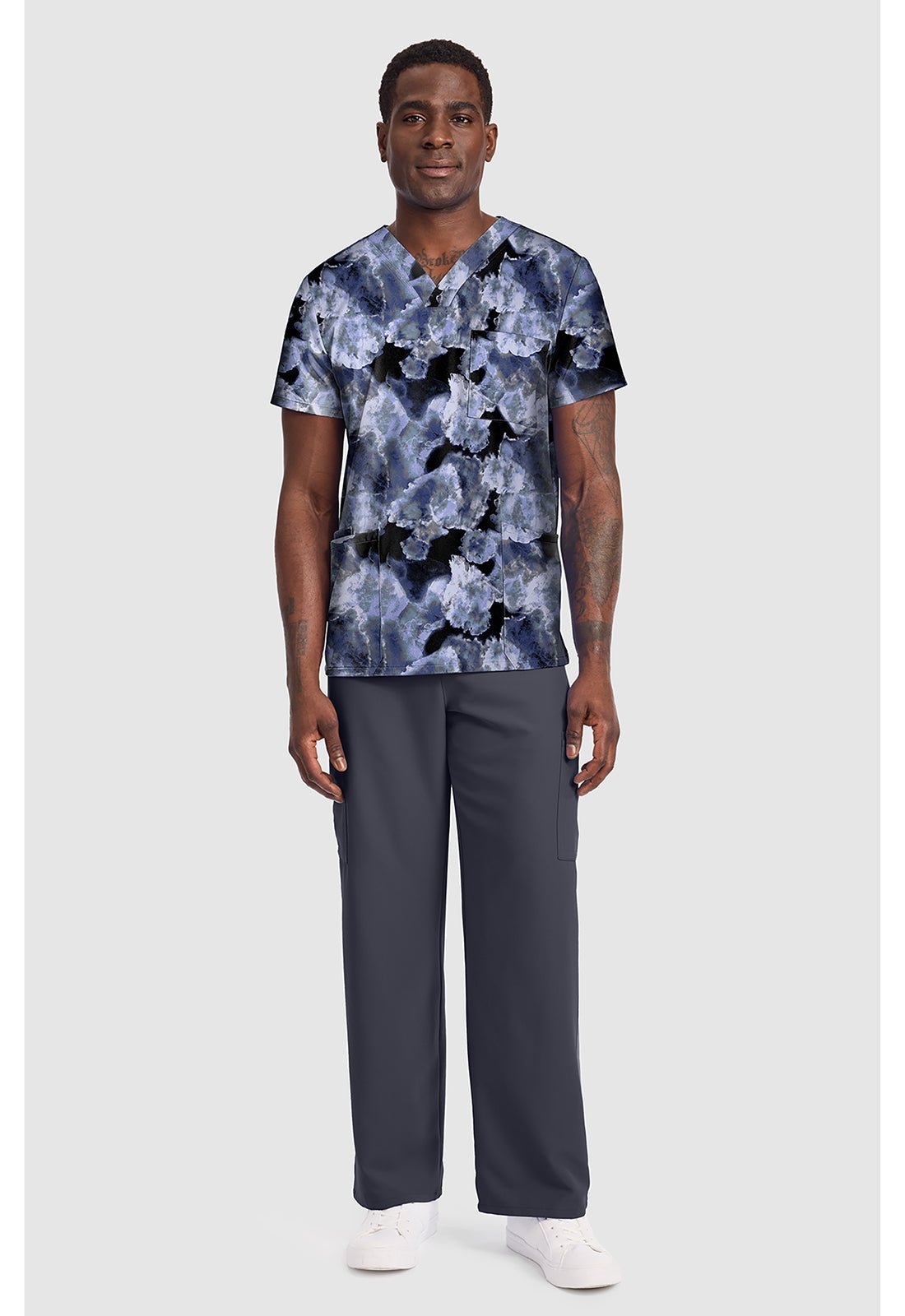 Ice Cold Cherokee Print Unisex V Neck Scrub Top CK691 ICCD - Scrubs Select