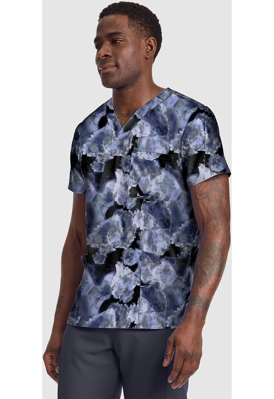 Ice Cold Cherokee Print Unisex V Neck Scrub Top CK691 ICCD - Scrubs Select