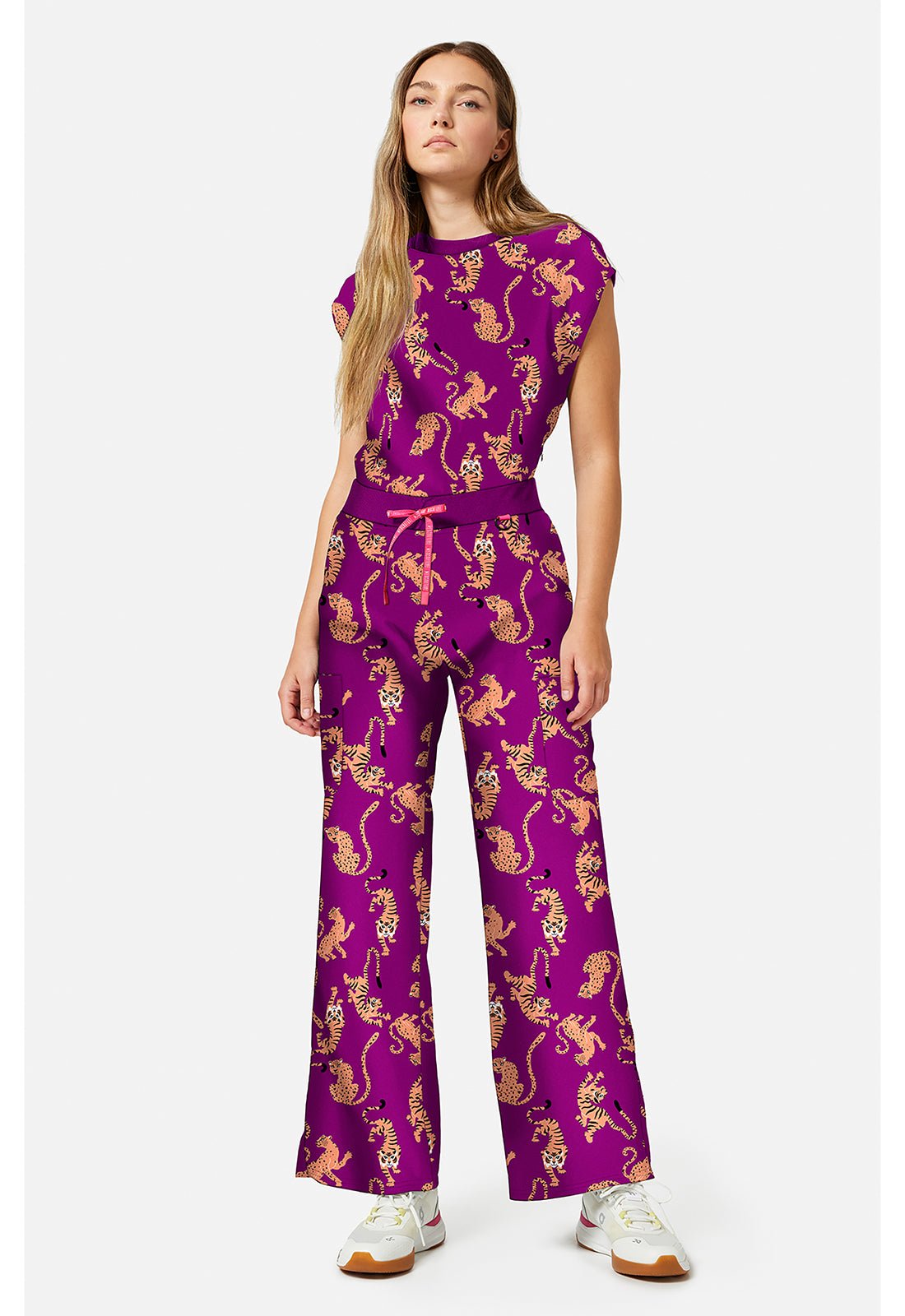 Into The Wild Med Couture Amp Print Round Neck Top MC00015 INWI - Scrubs Select