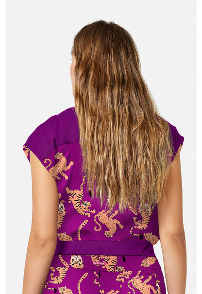 Into The Wild Med Couture Amp Print Round Neck Top MC00015 INWI - Scrubs Select