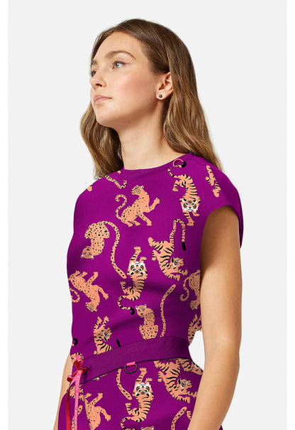 Into The Wild Med Couture Amp Print Round Neck Top MC00015 INWI - Scrubs Select