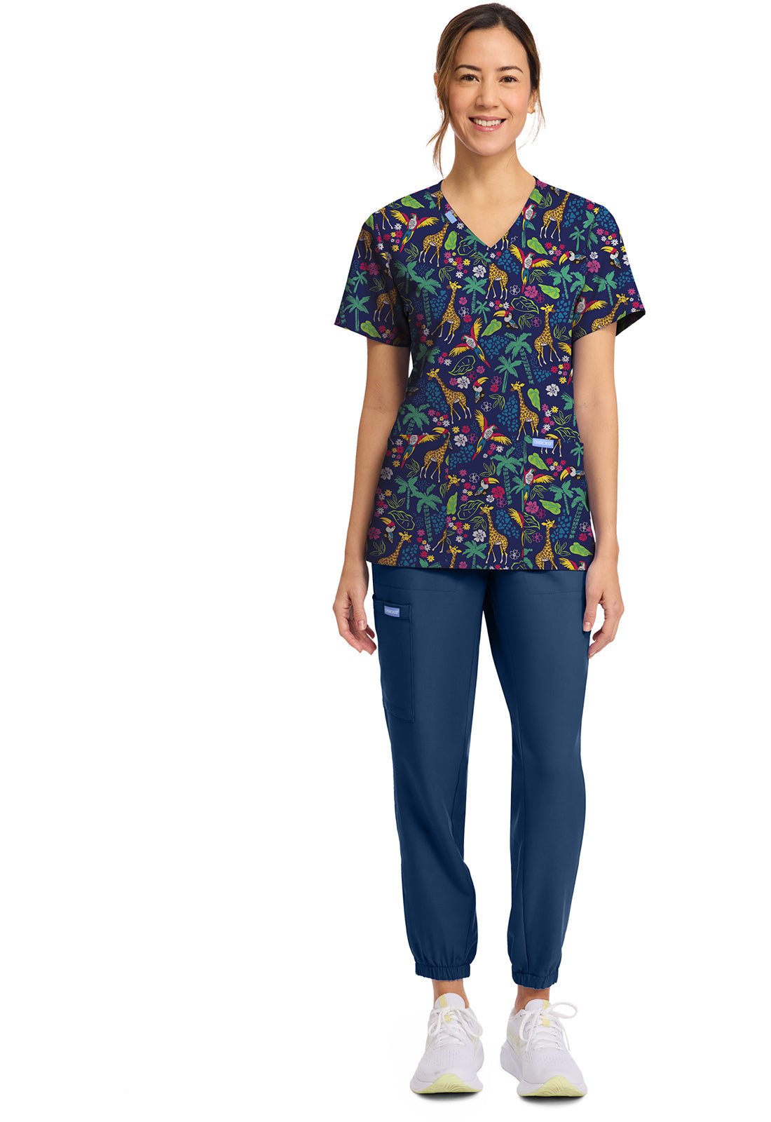 Jungle Jive Cherokee Print Animal V Neck Scrub Top CK856 JGJI - Scrubs Select