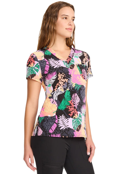 Jungle Vibes Med Couture Print V Neck Scrub Top MC632 JUVB - Scrubs Select