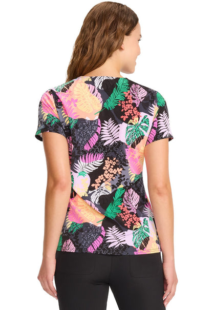 Jungle Vibes Med Couture Print V Neck Scrub Top MC632 JUVB - Scrubs Select