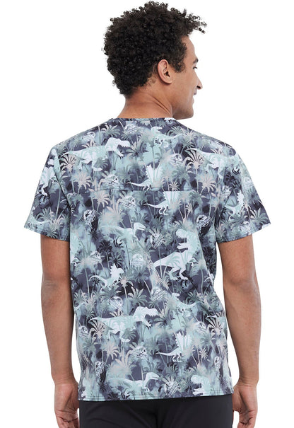 Jurassic World Tooniforms Licensed Men's V Neck Scrub Top TF740 JWOM - Scrubs Select