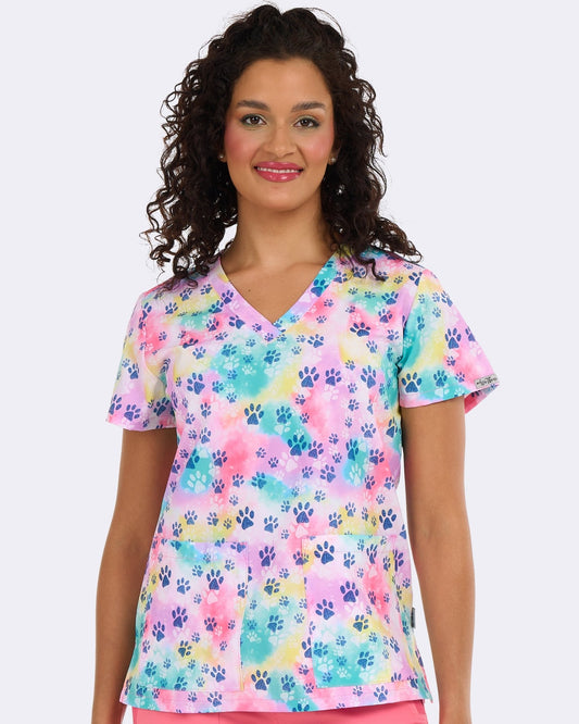 Just Pawfect Zavate Print Scrub V Neck Top 1054 JTPW - Scrubs Select