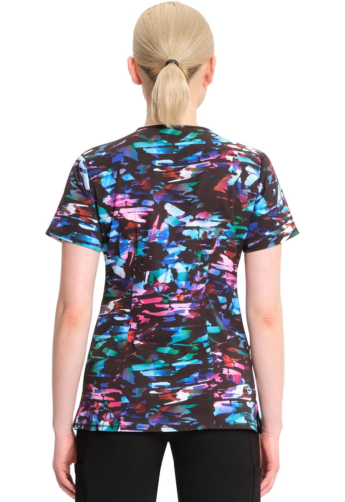 Kaleidoscopic Cherokee Print Round Neck Scrub Top CK609 KLSP - Scrubs Select