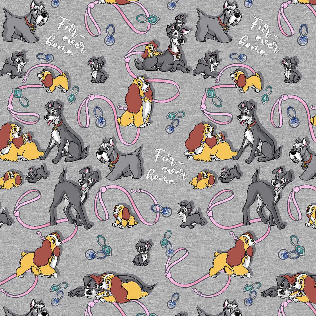 Lady and The Tramp Tooniforms Licensed Disney V Neck Scrub Top TF796 LAFH - Scrubs Select