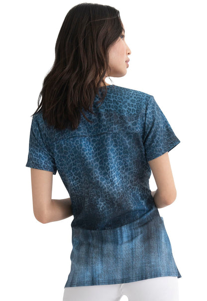 Leopard Print V Neck Scrub Top HS638 LEDM - Scrubs Select
