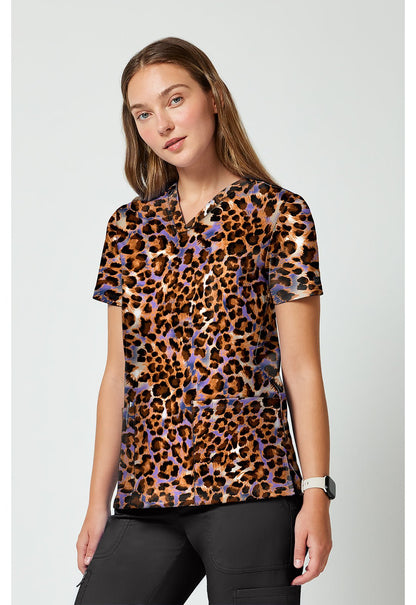 Leopard Queen Cherokee Achieve V - Neck Scrub Top CK00010 LPQU - Scrubs Select