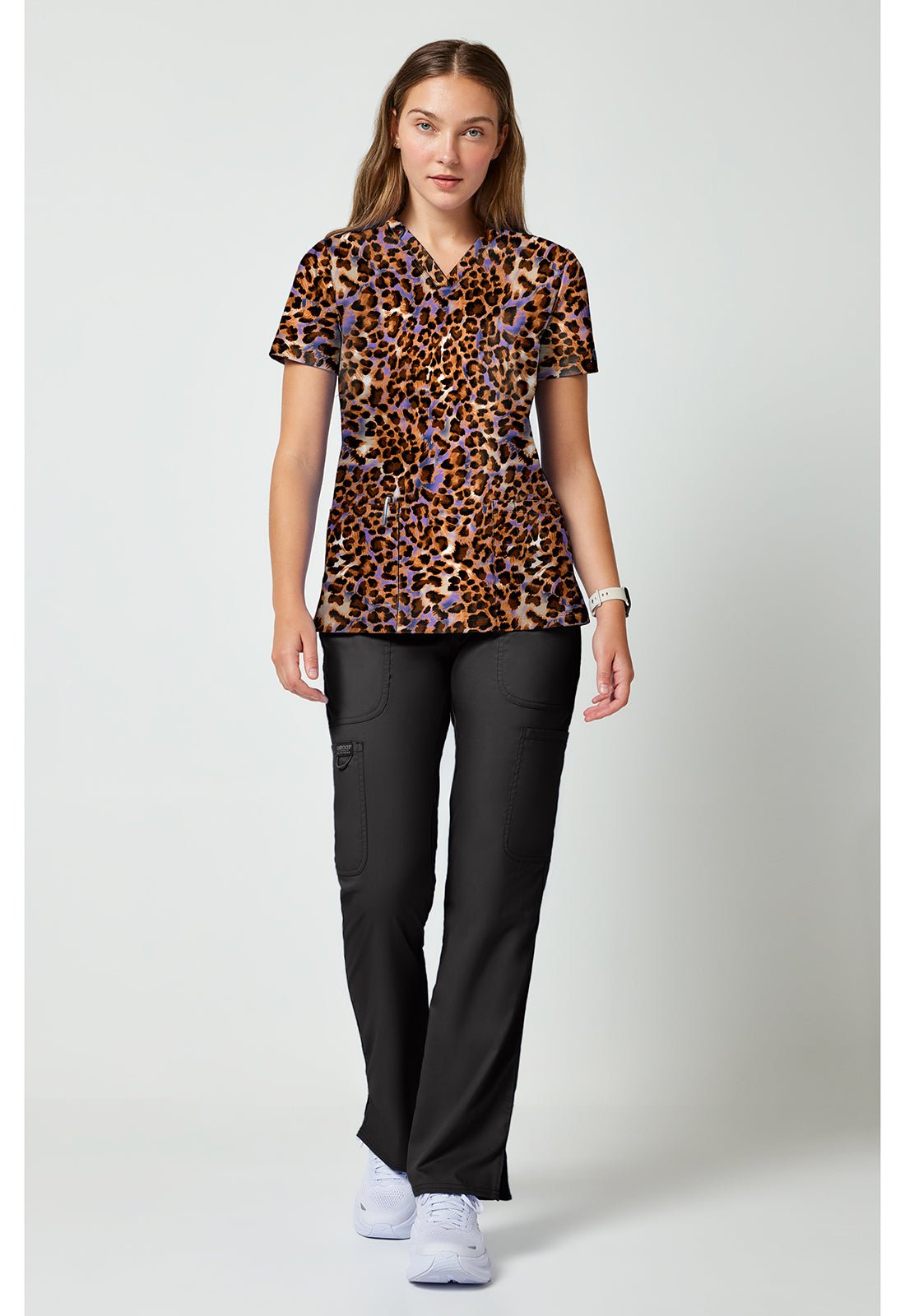 Leopard Queen Cherokee Achieve V - Neck Scrub Top CK00010 LPQU - Scrubs Select
