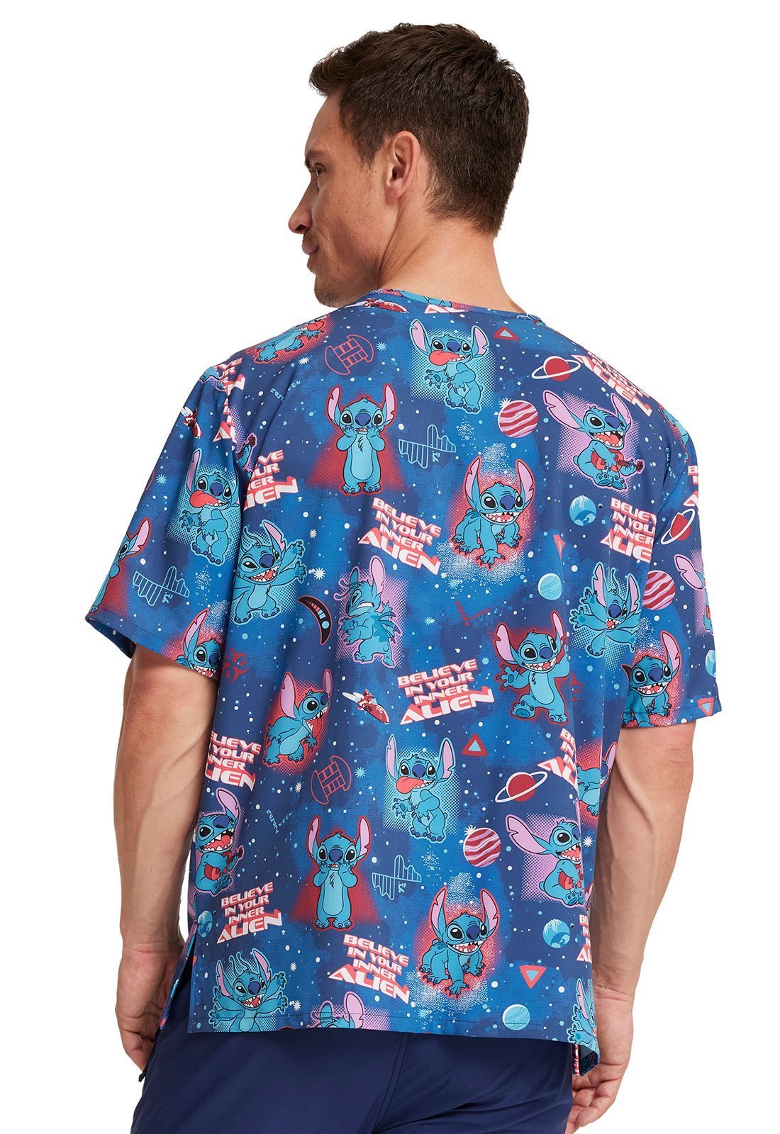 Disney Lilo and Stitch Unisex V Neck Scrub Top - Medical Uniform