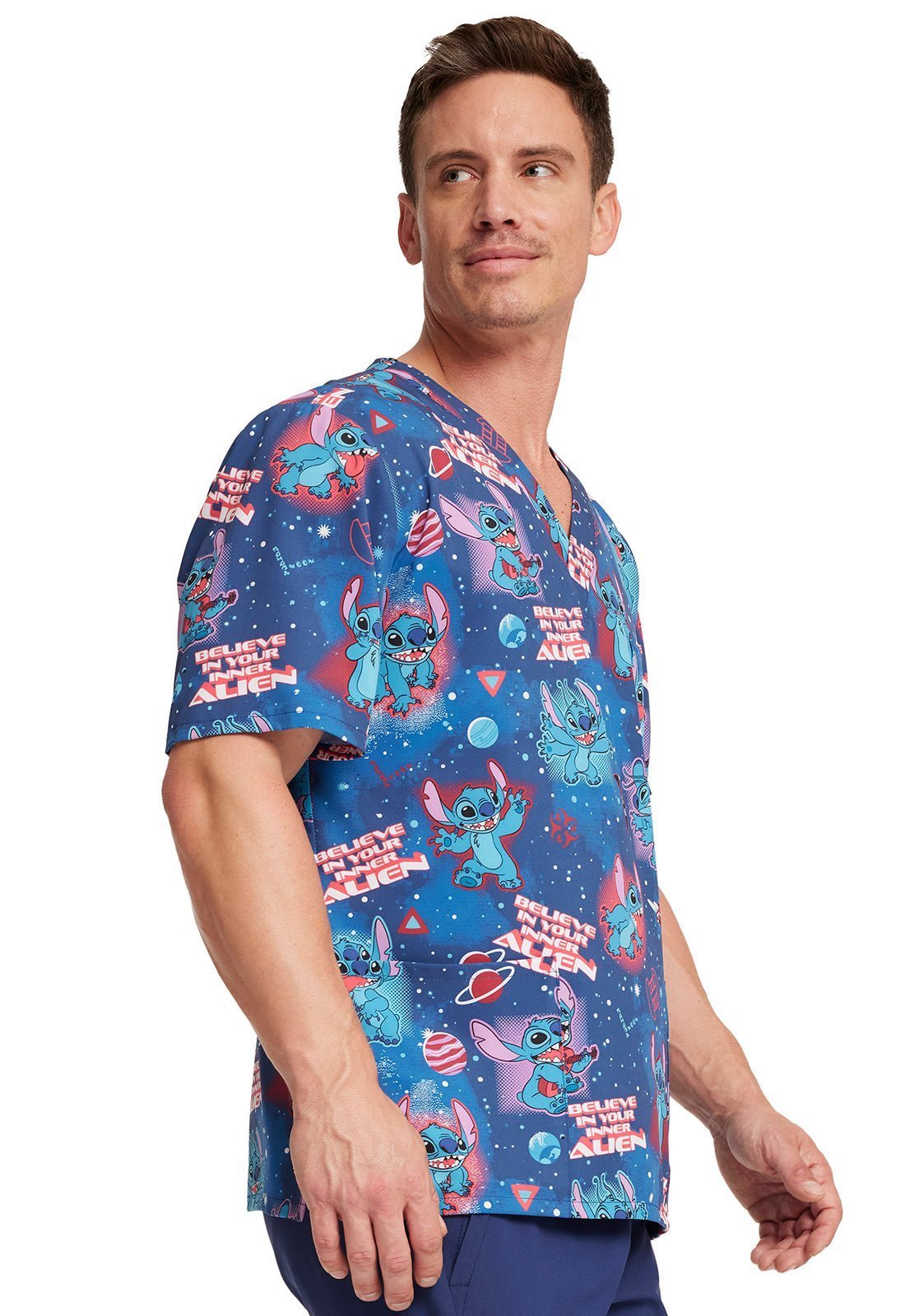 Disney Lilo and Stitch Unisex V Neck Scrub Top - Medical Uniform