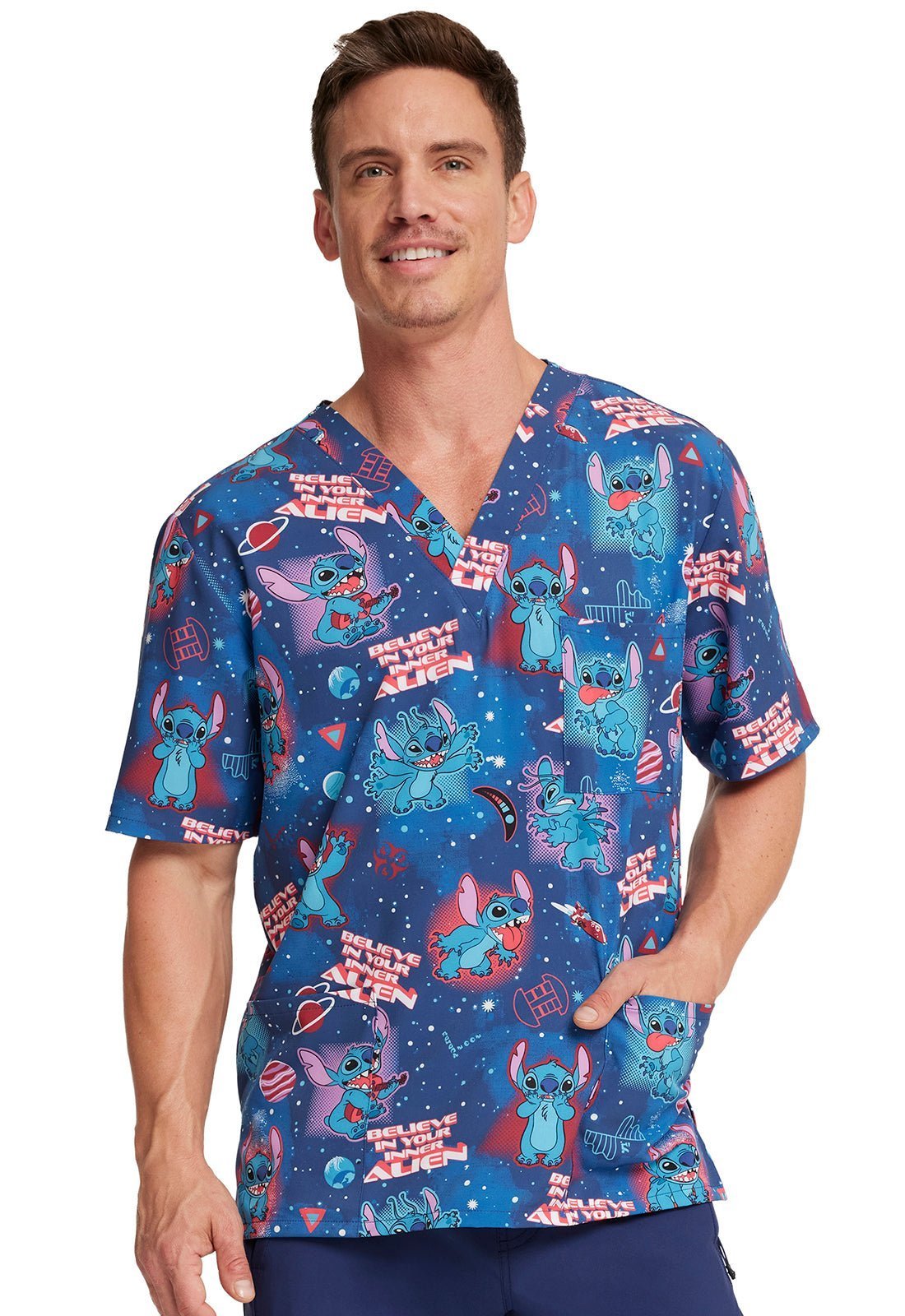 Lilo and Stitch Cherokee Tooniforms Disney Unisex V Neck Scrub Top TF701 LHLN - Scrubs Select