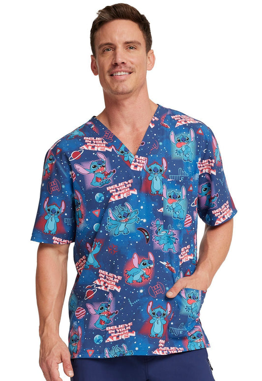 Lilo and Stitch Cherokee Tooniforms Disney Unisex V Neck Scrub Top TF701 LHLN - Scrubs Select