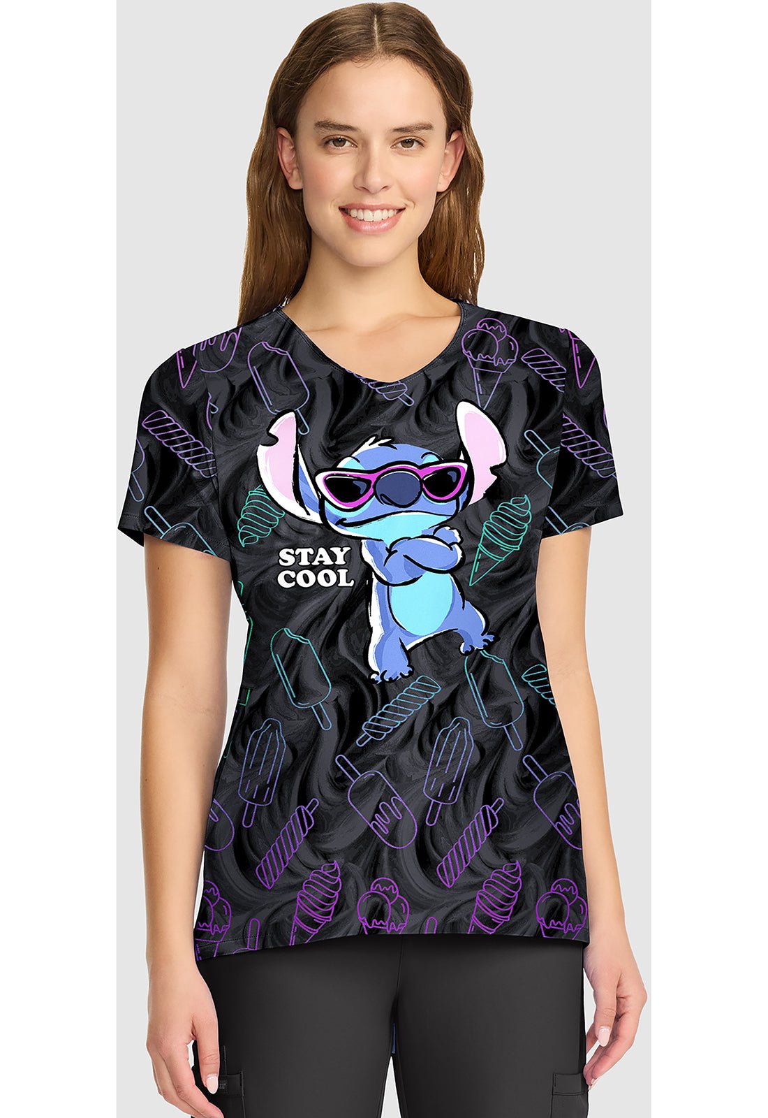Lilo and Stitch Cherokee Tooniforms Disney V Neck Scrub Top TF626 LHAY - Scrubs Select