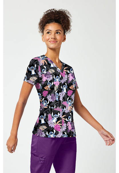 Lilo and Stitch Tooniforms Licensed Disney V Neck Scrub Top TF796 LHIB - Scrubs Select