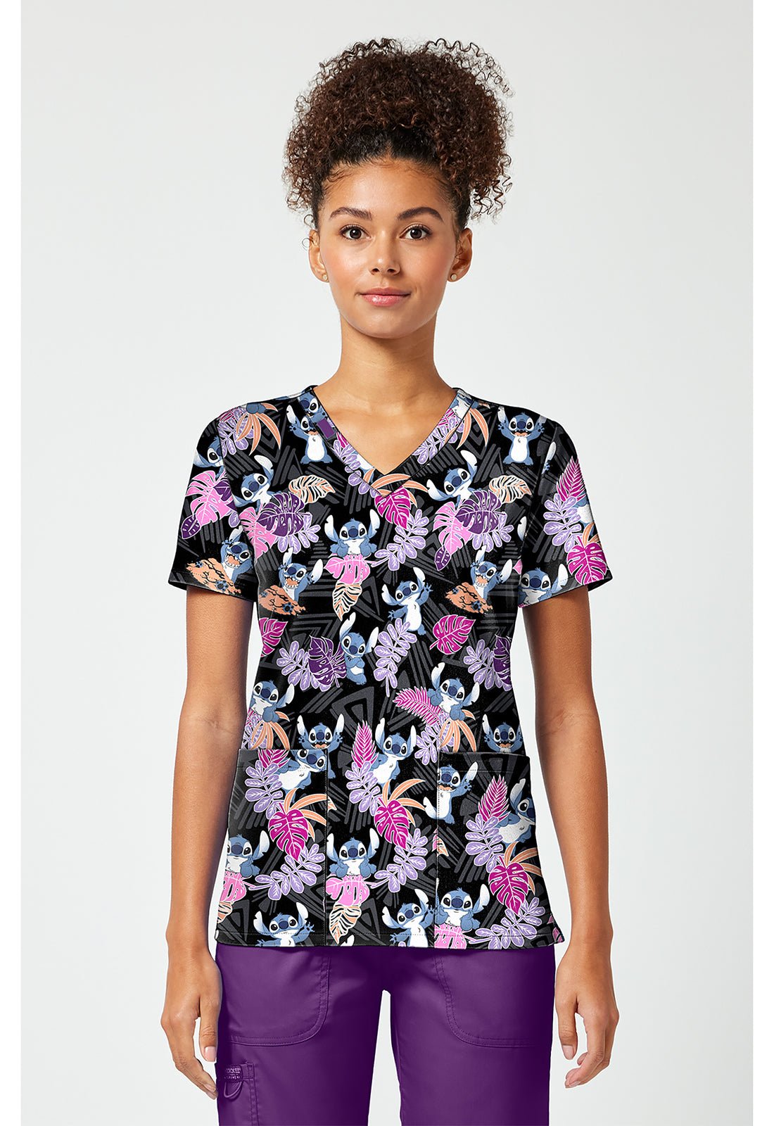 Lilo and Stitch Tooniforms Licensed Disney V Neck Scrub Top TF796 LHIB - Scrubs Select