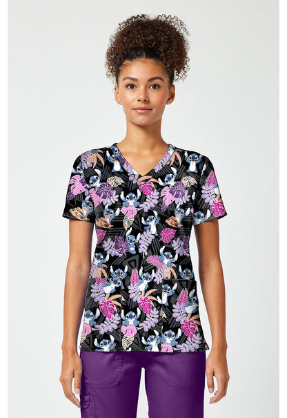 Lilo and Stitch Tooniforms Licensed Disney V Neck Scrub Top TF796 LHIB - Scrubs Select