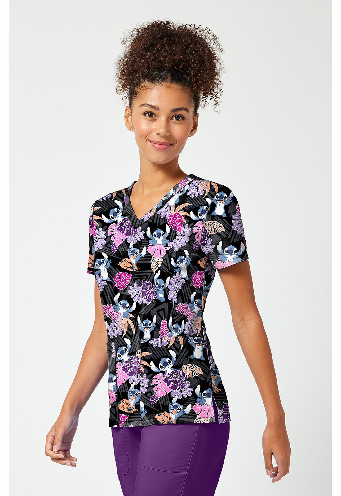 Lilo and Stitch Tooniforms Licensed Disney V Neck Scrub Top TF796 LHIB - Scrubs Select