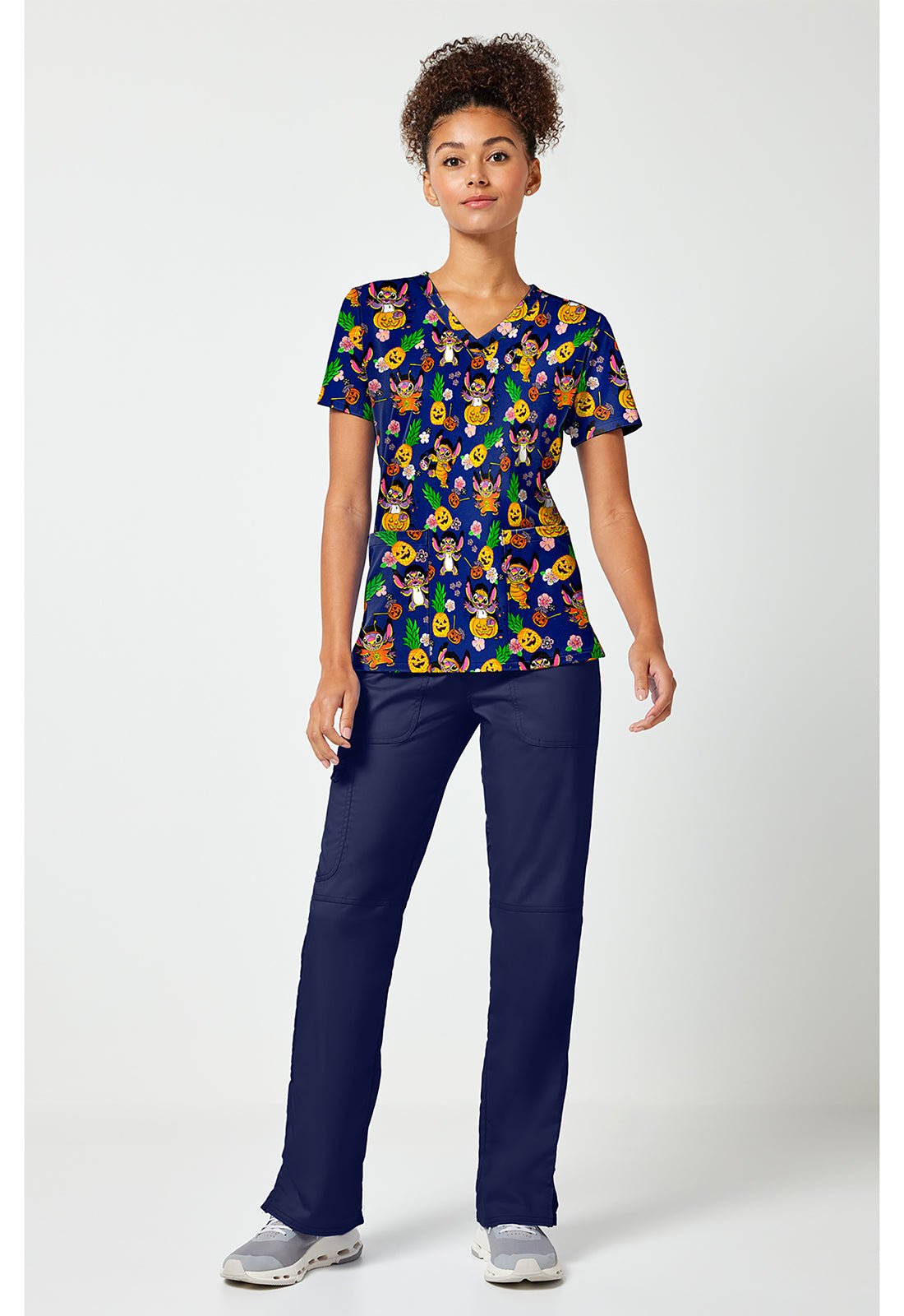 Lilo & Stitch Tooniforms Licensed Disney Halloween V Neck Scrub Top TF796 LHIS - Scrubs Select
