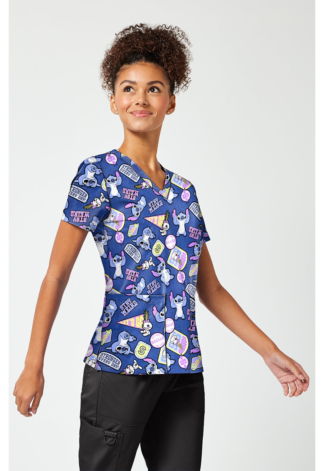 Lilo & Stitch Tooniforms Licensed Disney V Neck Scrub Top TF796 LHKM - Scrubs Select