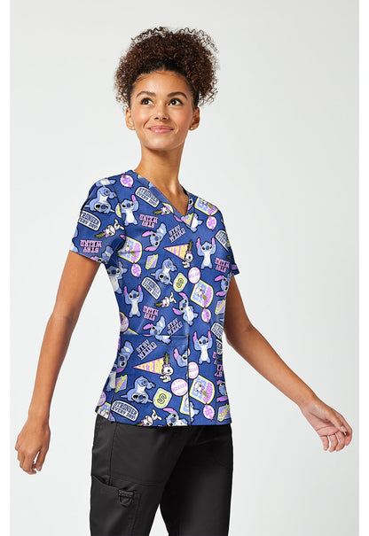 Lilo & Stitch Tooniforms Licensed Disney V Neck Scrub Top TF796 LHKM - Scrubs Select