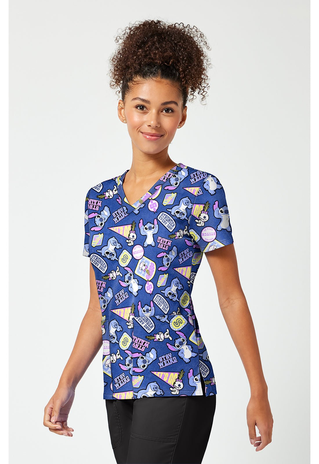 Lilo & Stitch Tooniforms Licensed Disney V Neck Scrub Top TF796 LHKM - Scrubs Select