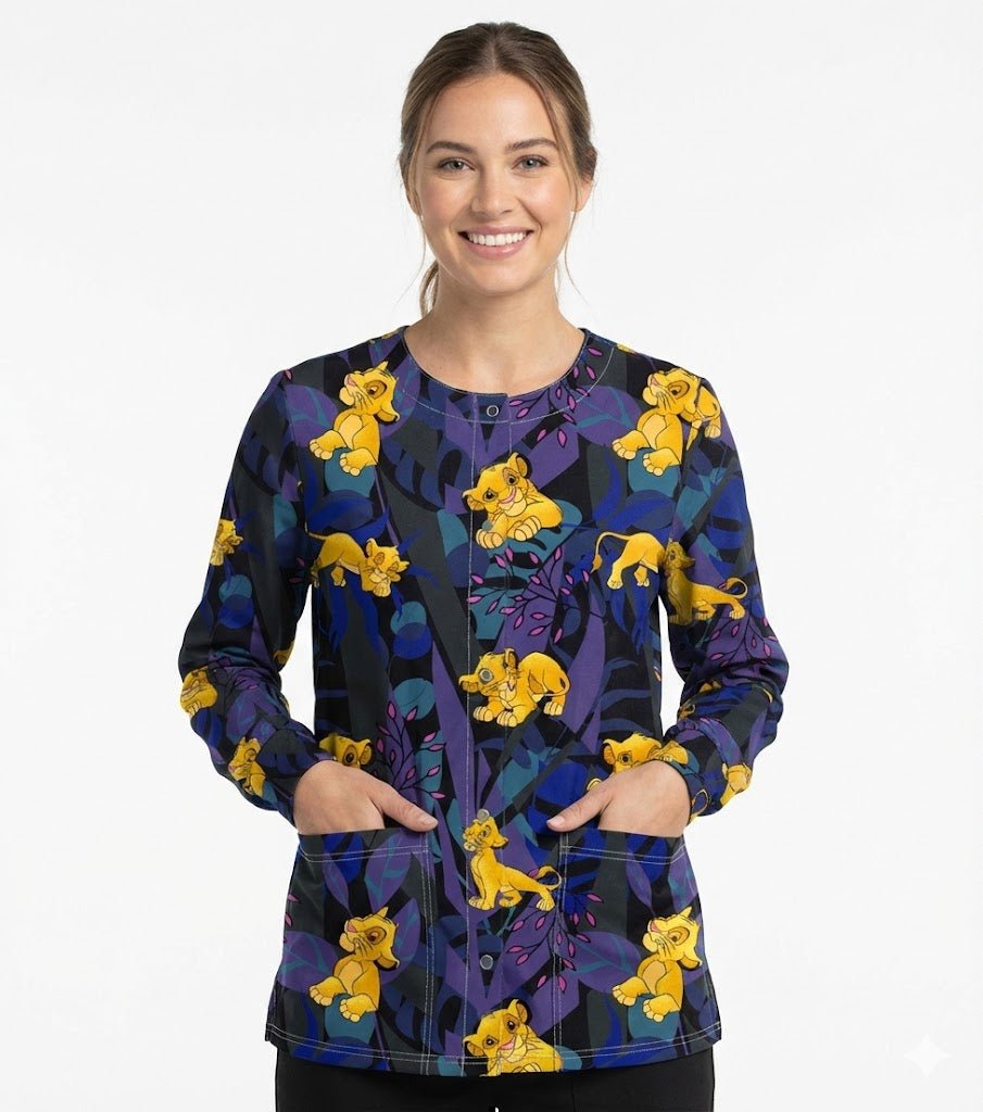 Lion KIng Cherokee Print Disney Scrub Jacket TF323 LKLN - Scrubs Select